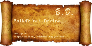 Balkányi Dorina névjegykártya