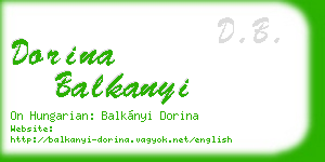 dorina balkanyi business card