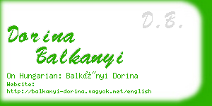 dorina balkanyi business card